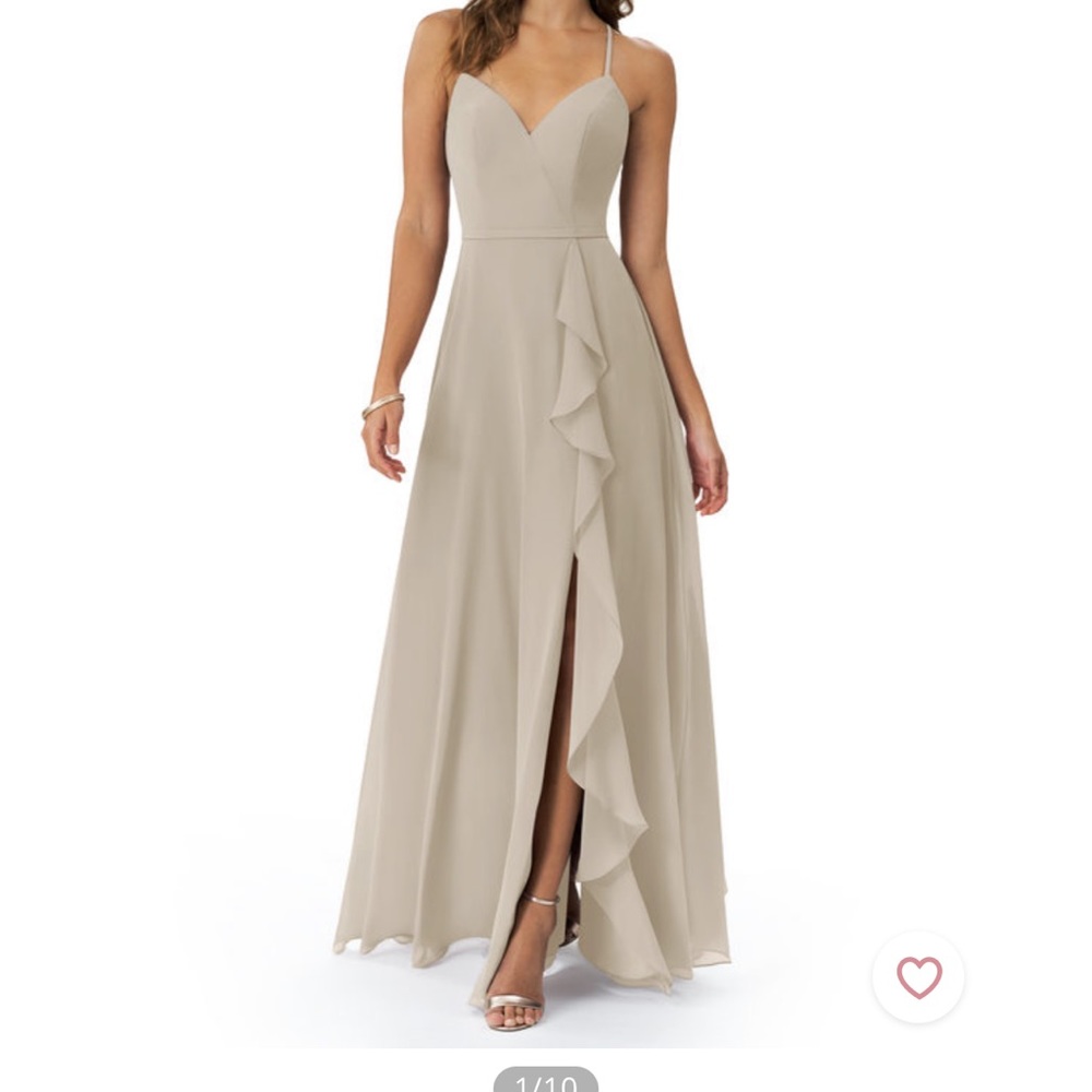 Azazie Taupe Bridesmaid Dress Size 8